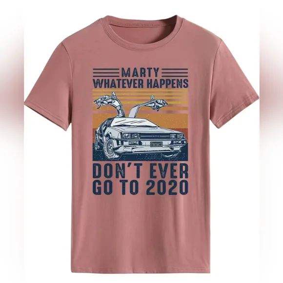Back to Future 2020 Tee Pink XL Novelty Funny Gift - Picture 2 of 3